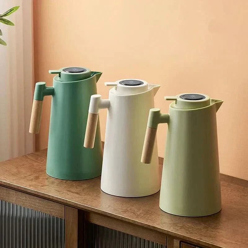 Insulated 1 Liter Thermal Carafe with Temperature Display for Coffee and Tea
