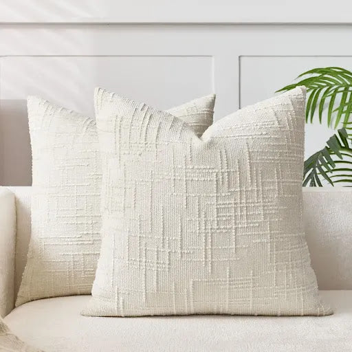 Solid Color Chenille Decorative Cushion with Bamboo Texture for Sofa and Bedroom
