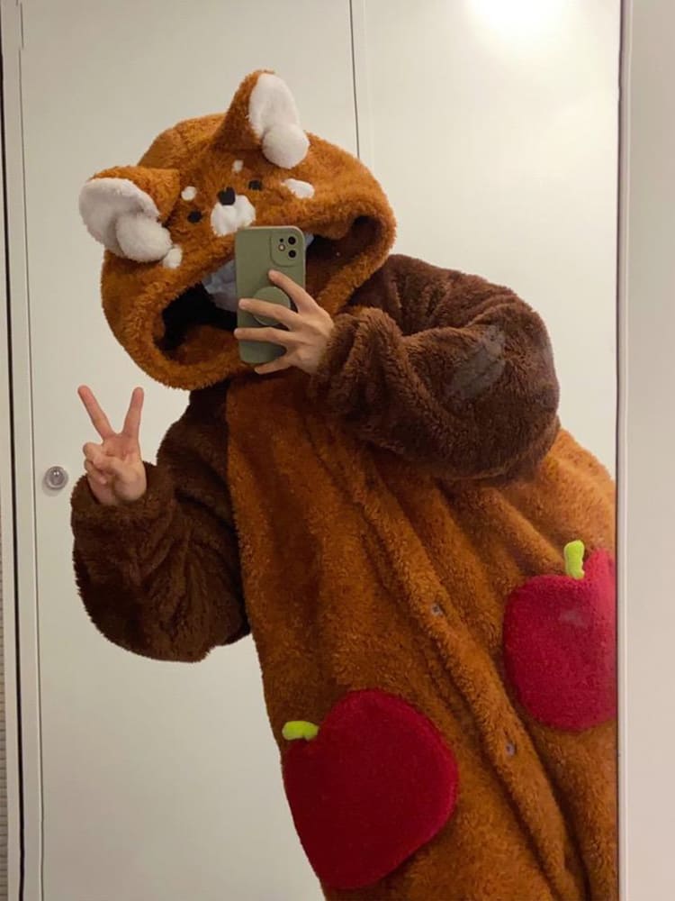 Cozy Red Panda Cartoon Pajama Set for Maximum Comfort and Sleep